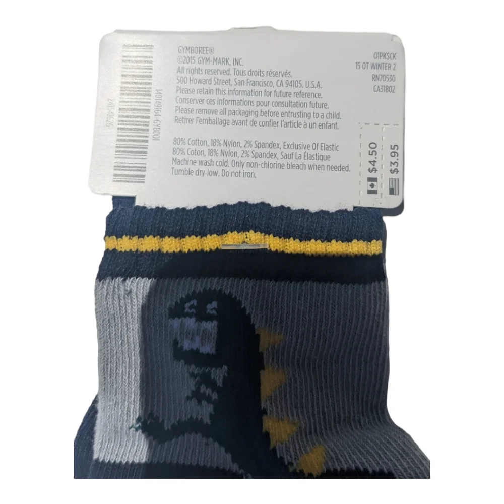 Gymboree Boy 12-24m Shoe Size S5-6 Dinosaur Socks